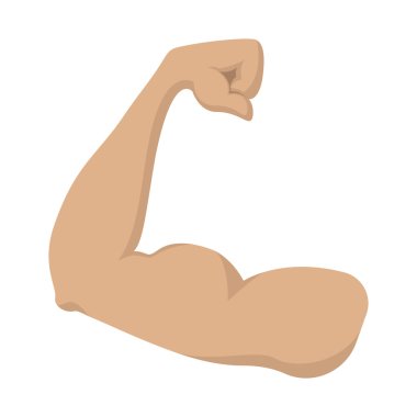 Strong biceps cartoon icon clipart