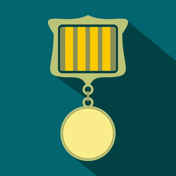 Medalha prêmio militar ícone plana —  Vetores de Stock