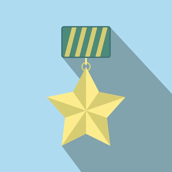 Ícone plano da medalha de estrela —  Vetores de Stock
