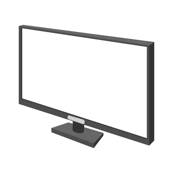 Cartoon pictogram van de monitor van de computer — Stockvector
