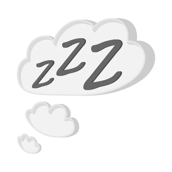 White cloud with ZZZ cartoon icon — Stock Vector