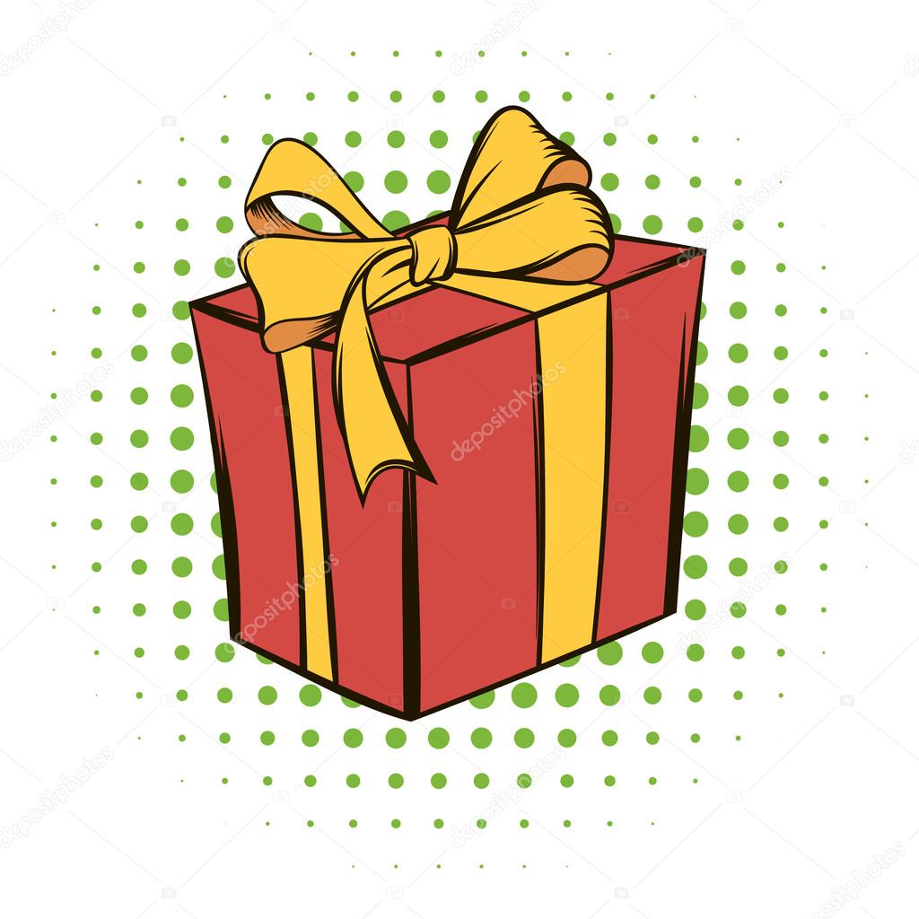 Gift Box Comics Icon Stock Vector C Juliarstudio