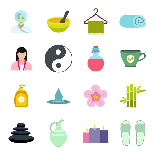 Set de iconos planos Spa — Vector de stock