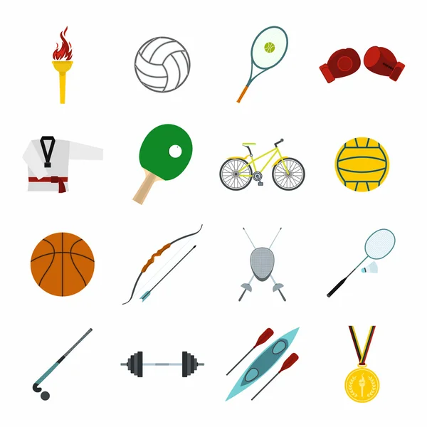 Summer sport flat icons set — Stock Vector