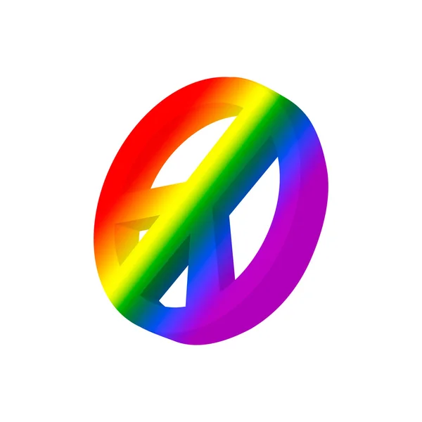 Gökkuşağı renkleri çizgi film simgesi Pasifik sembolü — Stok Vektör