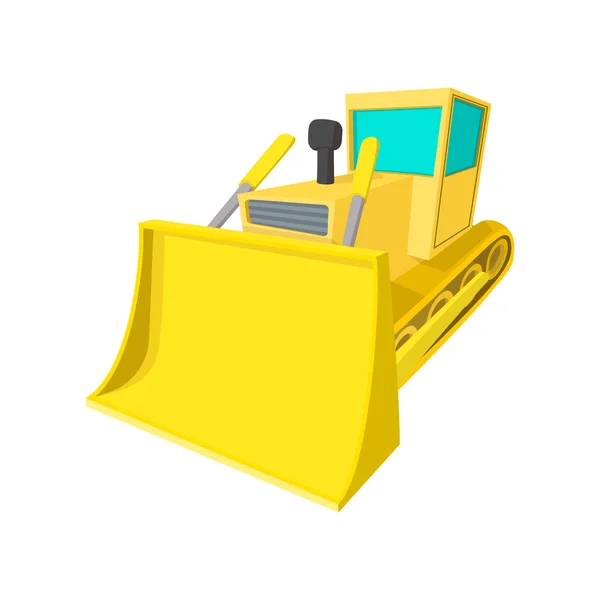 Bulldozer icono de dibujos animados — Vector de stock