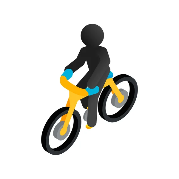 Corrida ícone 3d isométrico syclist — Vetor de Stock