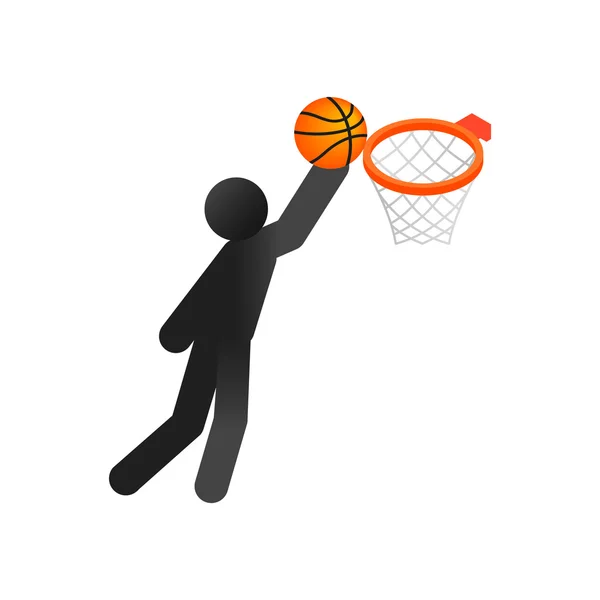 Basketbal isometrische 3D-pictogram — Stockvector