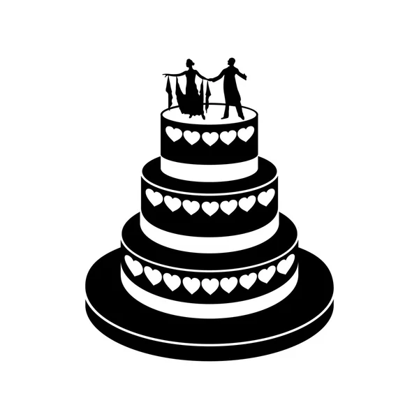 Простая икона свадебного торта — стоковый вектор