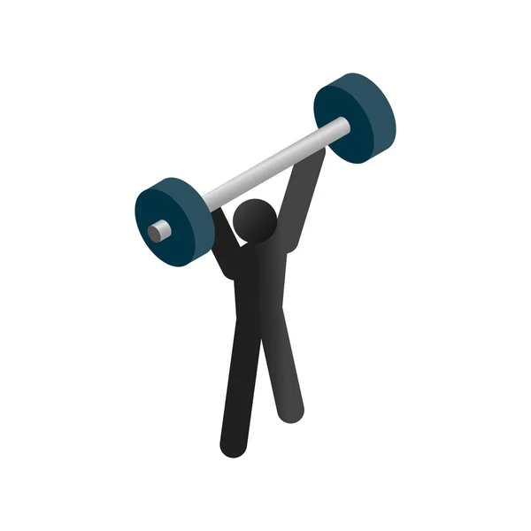 Изометрическая 3d-икона тяжёлой атлетики — стоковый вектор