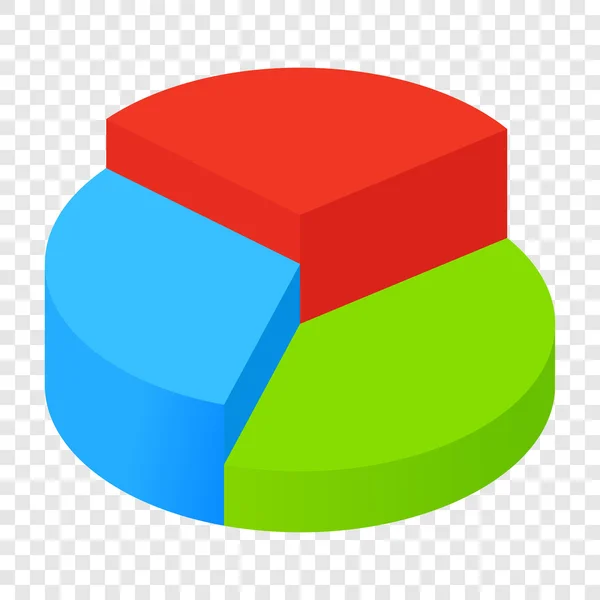 Isometrisches Tortendiagramm-Symbol — Stockvektor