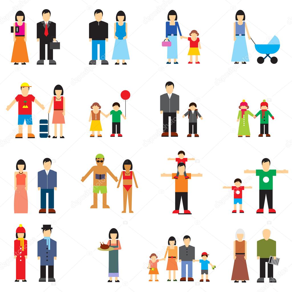 Family flat icons