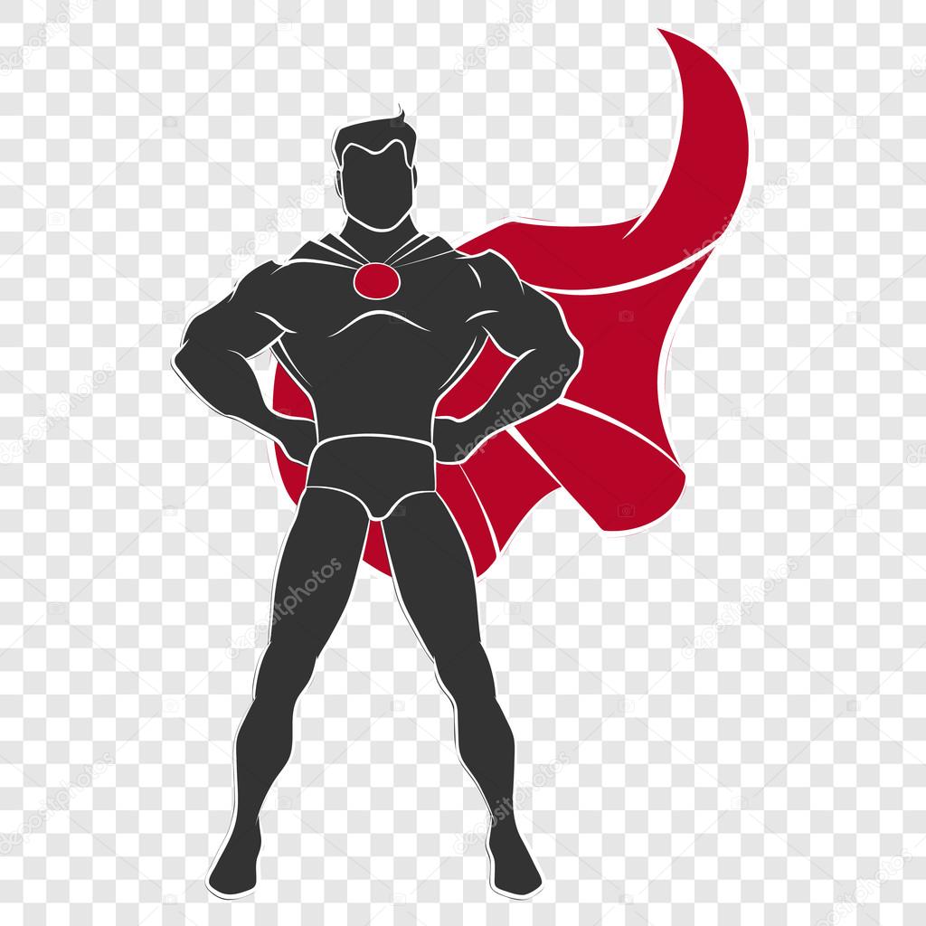 Superhero standing in defensive stance