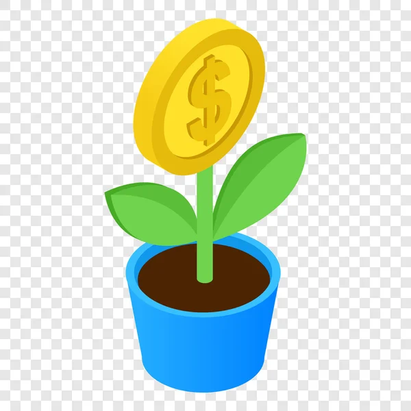 Árbol de dinero ícono 3d isométrico — Vector de stock