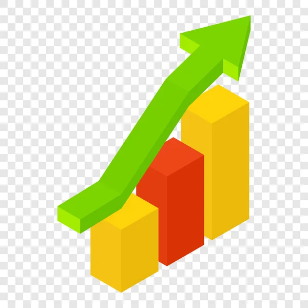 Novo gráfico de crescimento isométrico ícone 3d —  Vetores de Stock