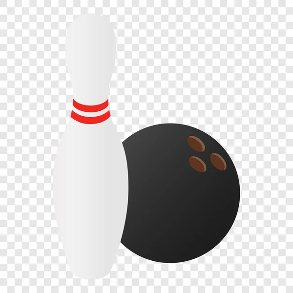 Bowling isometrisches 3D-Symbol — Stockvektor