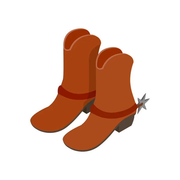 Cowboy boot isometric 3d icon — Stock Vector