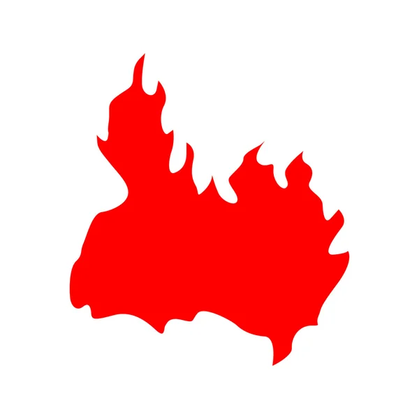火災赤いシルエット — ストックベクタ