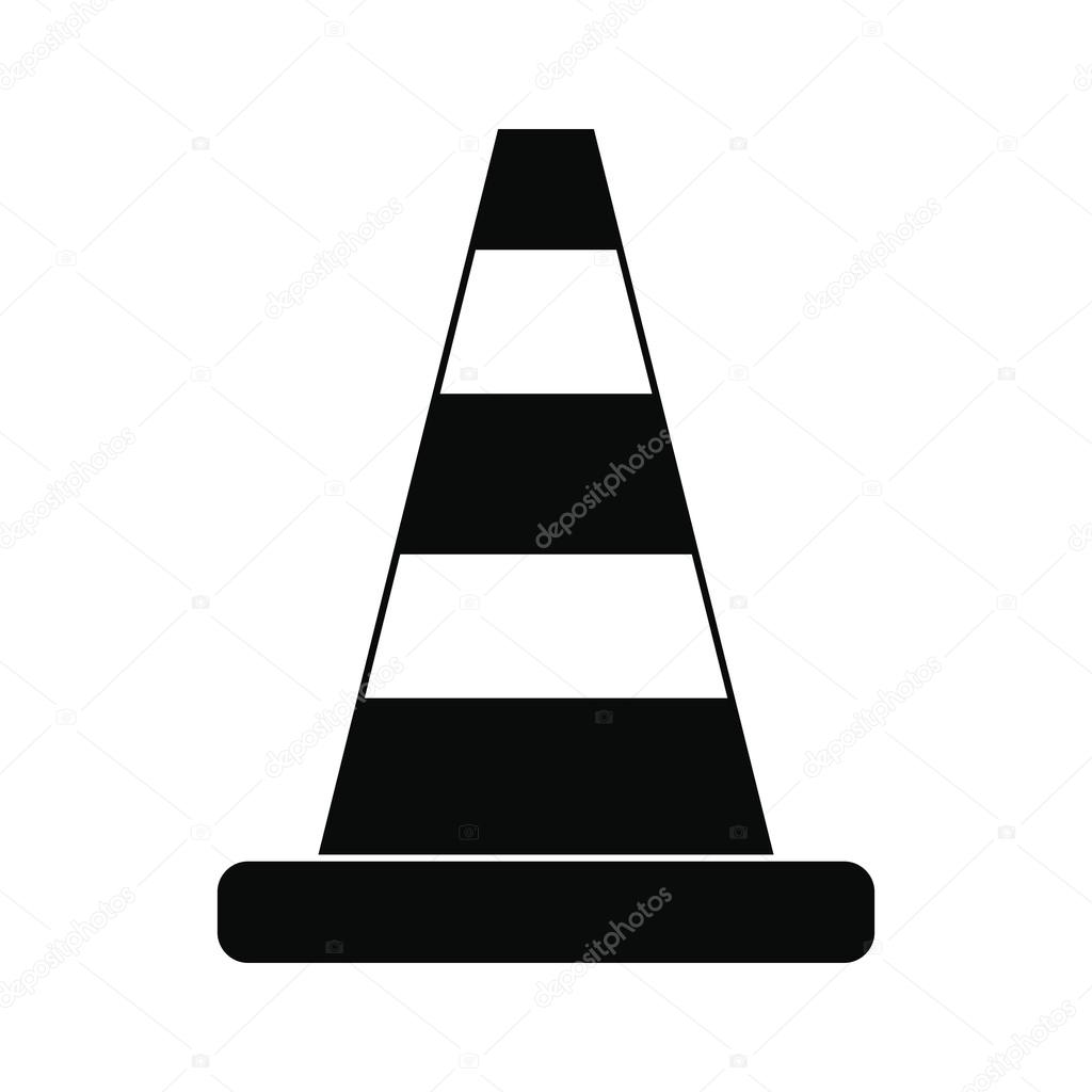 Cone traffic black simple icon