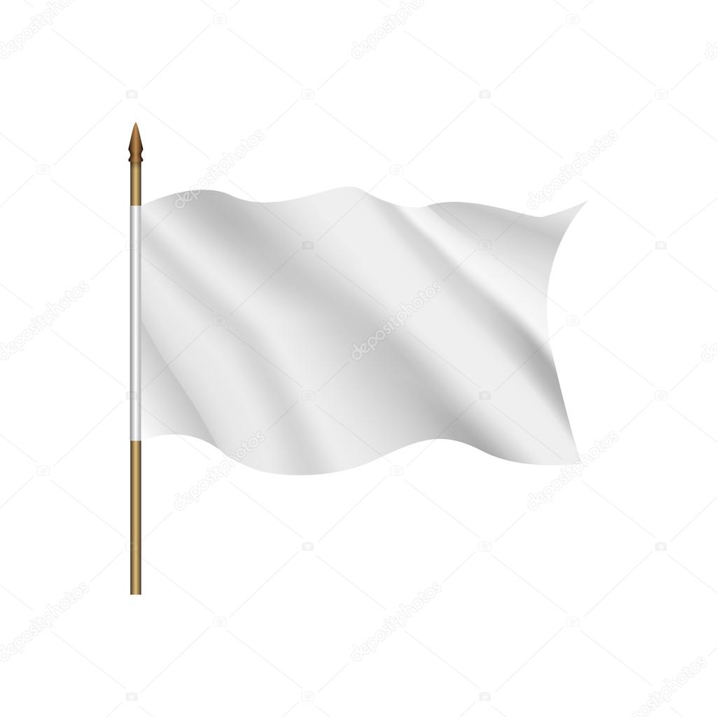 White flag waving on the wind