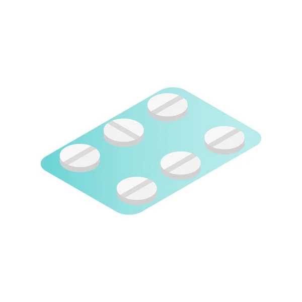 Antikoncepční pilulky izometrické ikony — Stockový vektor