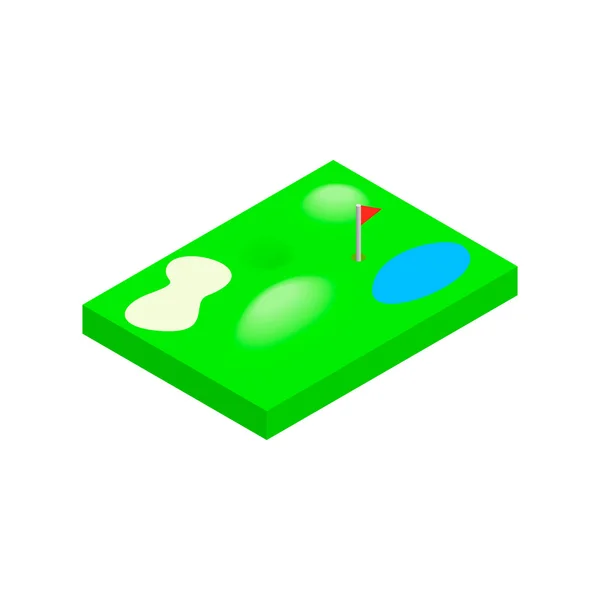 Golfbaan isometrische 3D-pictogram — Stockvector