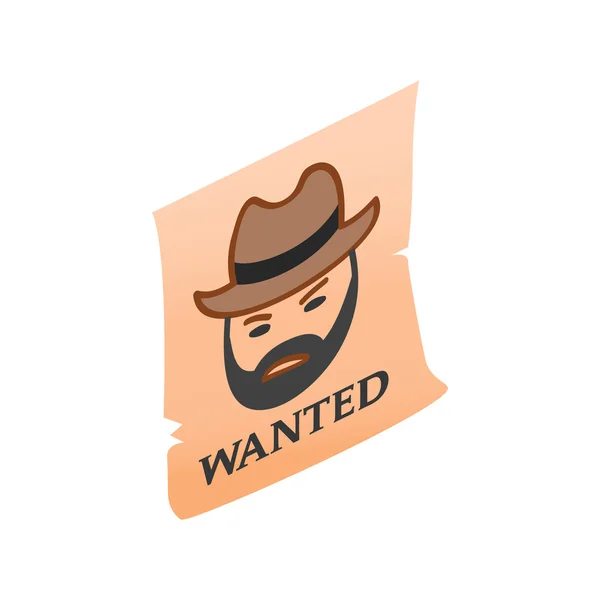 Vintage wanted poster isometric 3d icon — Stock Vector