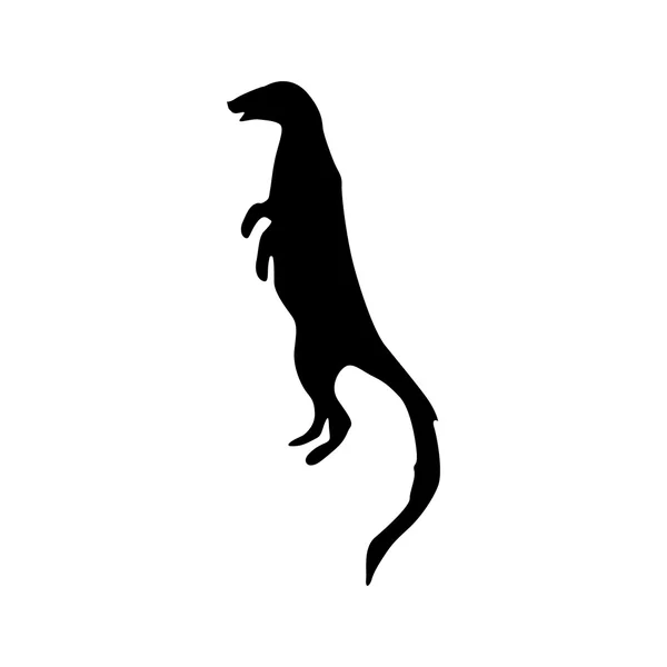 Meerkat black silhouette — Stock Vector