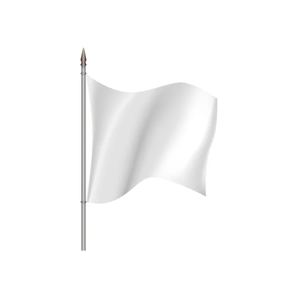 Biała flaga machająca na wietrze — Wektor stockowy