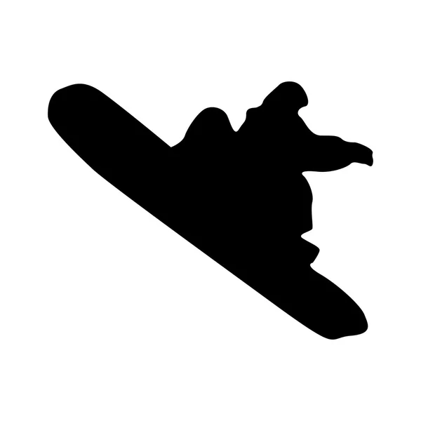 Snowboarder silhouette noire — Image vectorielle