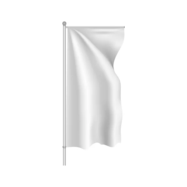 White flag waving on the wind — Stock Vector