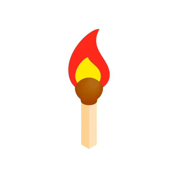 Hořící zápas izometrické 3d ikony — Stockový vektor