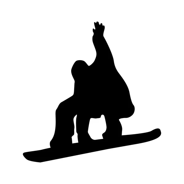 Snowboarder schwarze Silhouette — Stockvektor