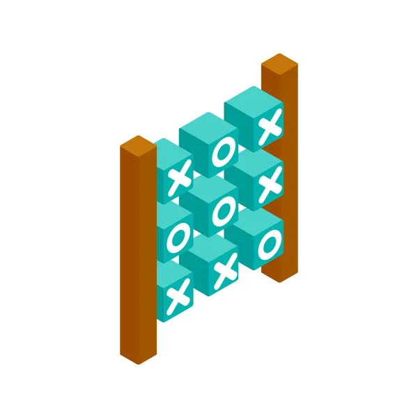 Tic tac toe game isometric 3d icon — Stock Vector