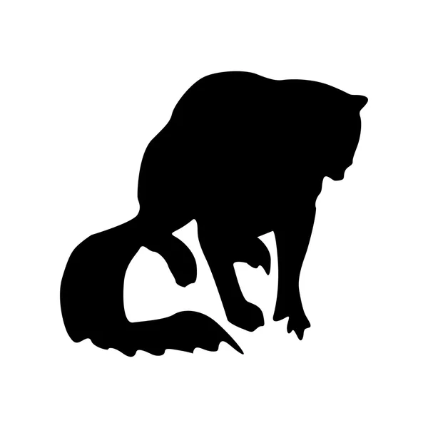 Erdmännchen schwarze Silhouette — Stockvektor