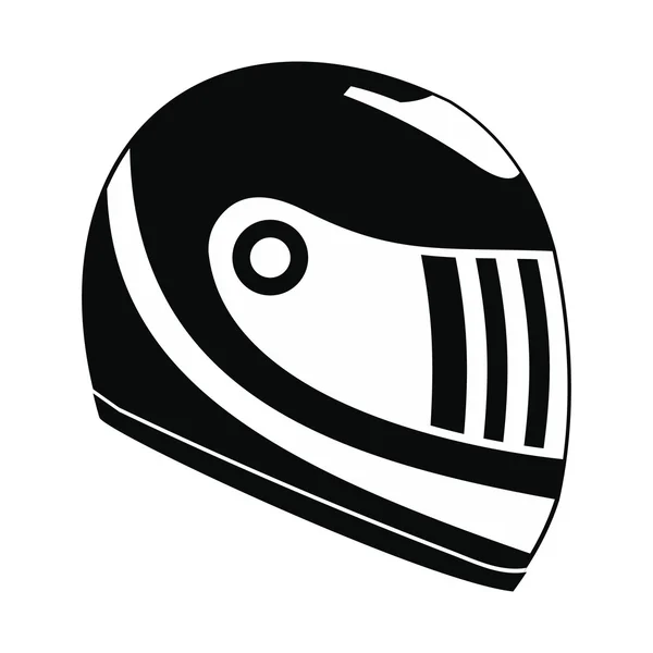 Casco de carreras negro icono simple — Vector de stock