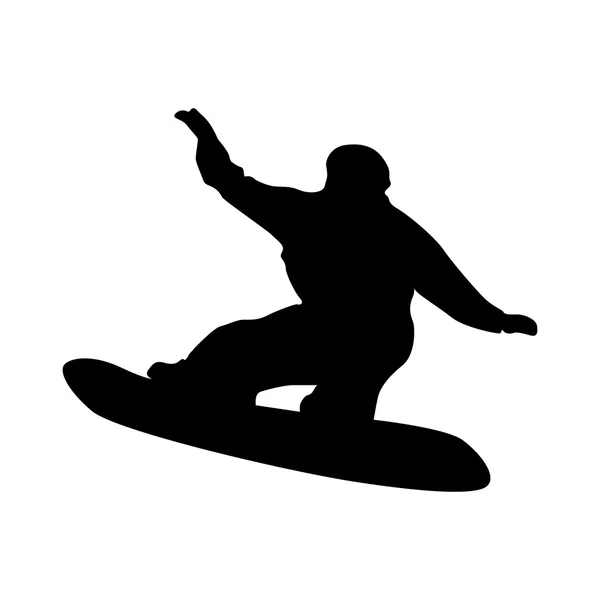 Snowboarder schwarze Silhouette — Stockvektor