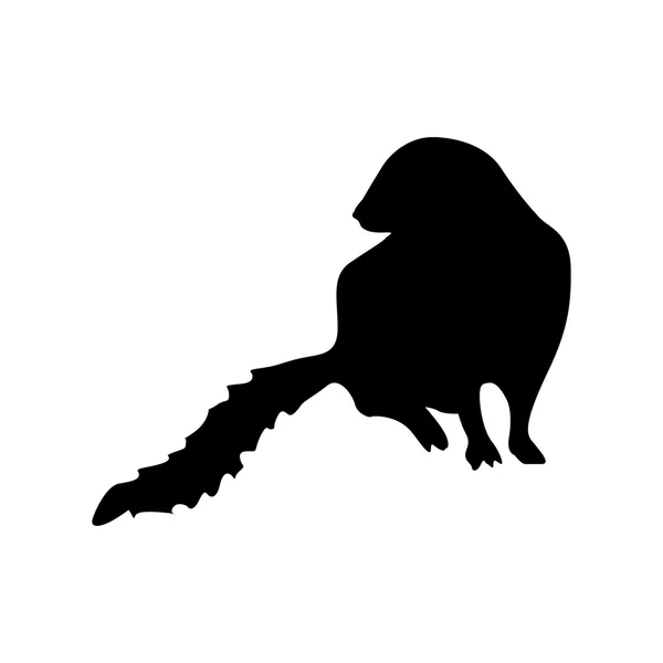 Erdmännchen schwarze Silhouette — Stockvektor