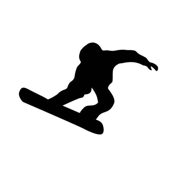 Snowboarder silhouette nera — Vettoriale Stock