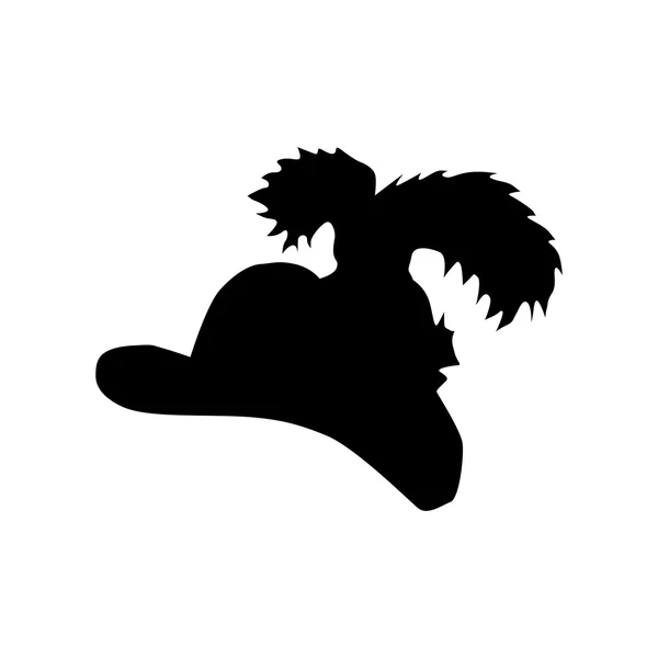 Chapeau silhouette noire — Image vectorielle