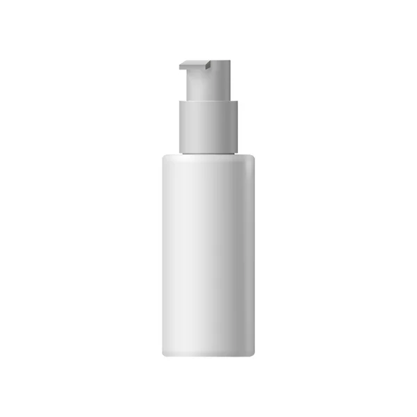 Bílé prázdné kosmetické láhev s dávkovače — Stockový vektor