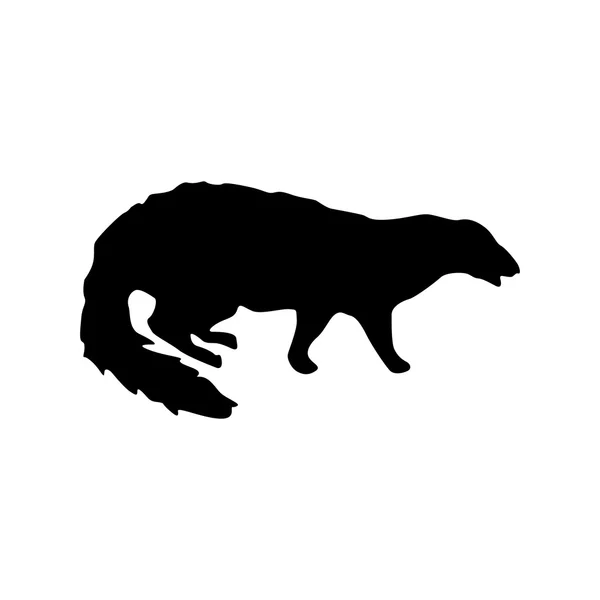 Erdmännchen schwarze Silhouette — Stockvektor