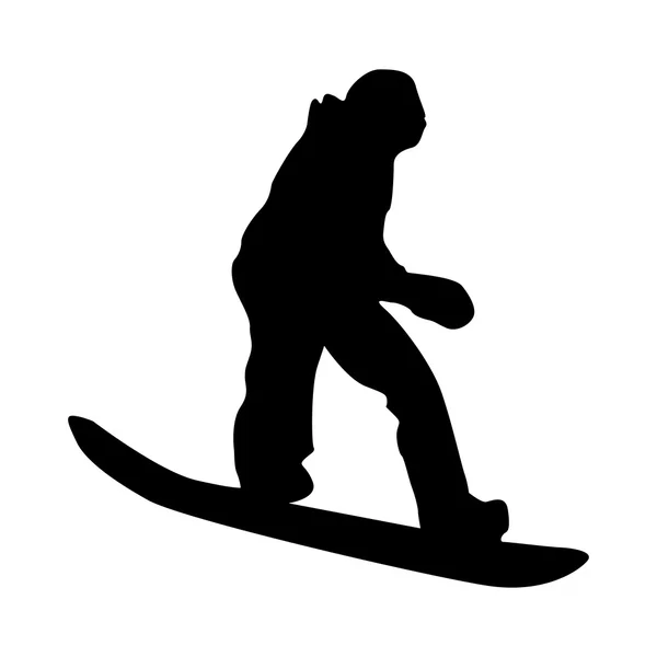 Snowboard siyah siluet — Stok Vektör