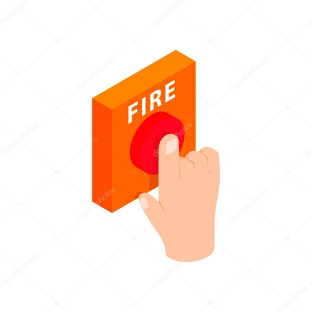 Fire alarm isometric 3d icon