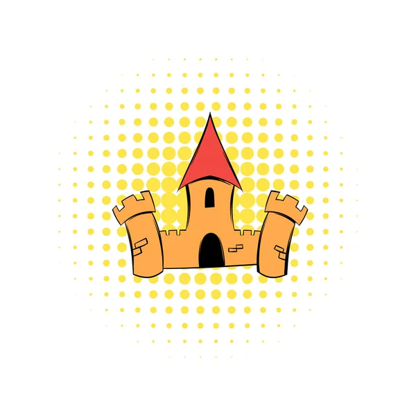 Castillo medieval fortaleza cómics icono — Vector de stock