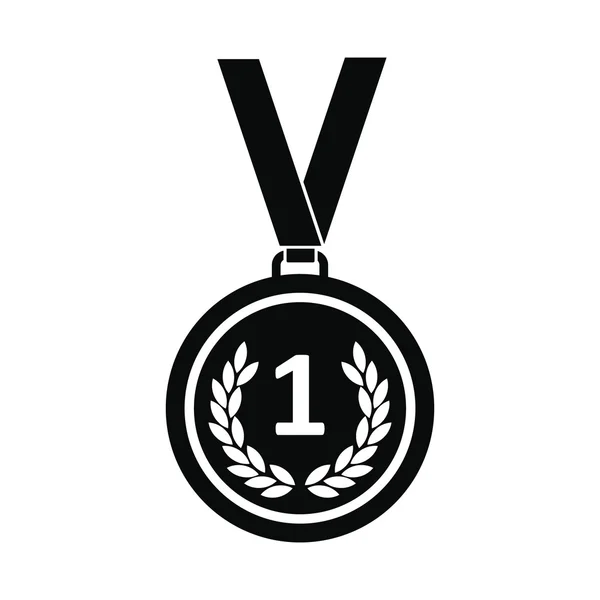 Medal czarne proste ikona — Wektor stockowy