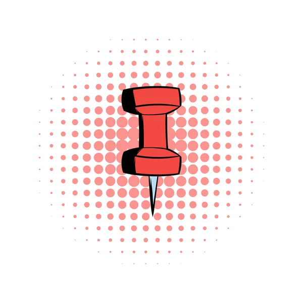 Icono rojo de los cómics push pin — Archivo Imágenes Vectoriales