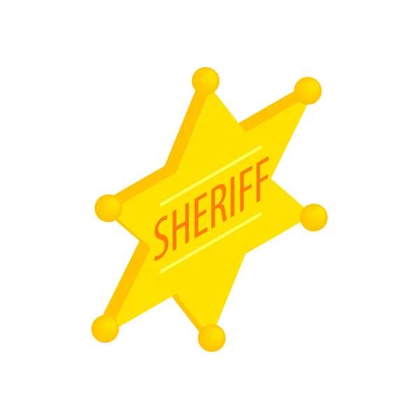 Sheriff csillag izometrikus 3d ikon — Stock Vector