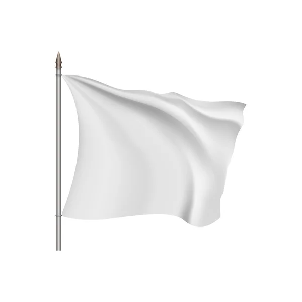 Weiße Fahne weht im Wind — Stockvektor