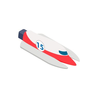 Hız tekne izometrik 3d simgesi